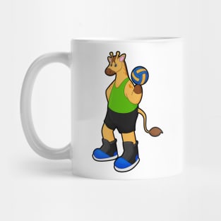 Giraffe as Volleyball player with Volleyball Mug